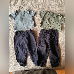 Organic cotton onesies and 100 percent cotton pants Toddler size 18 months
